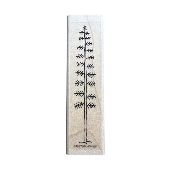 Stampin Up PINE TREE Rubber Stamp 1997 4 1/2 X 1” - Picture 1 of 2